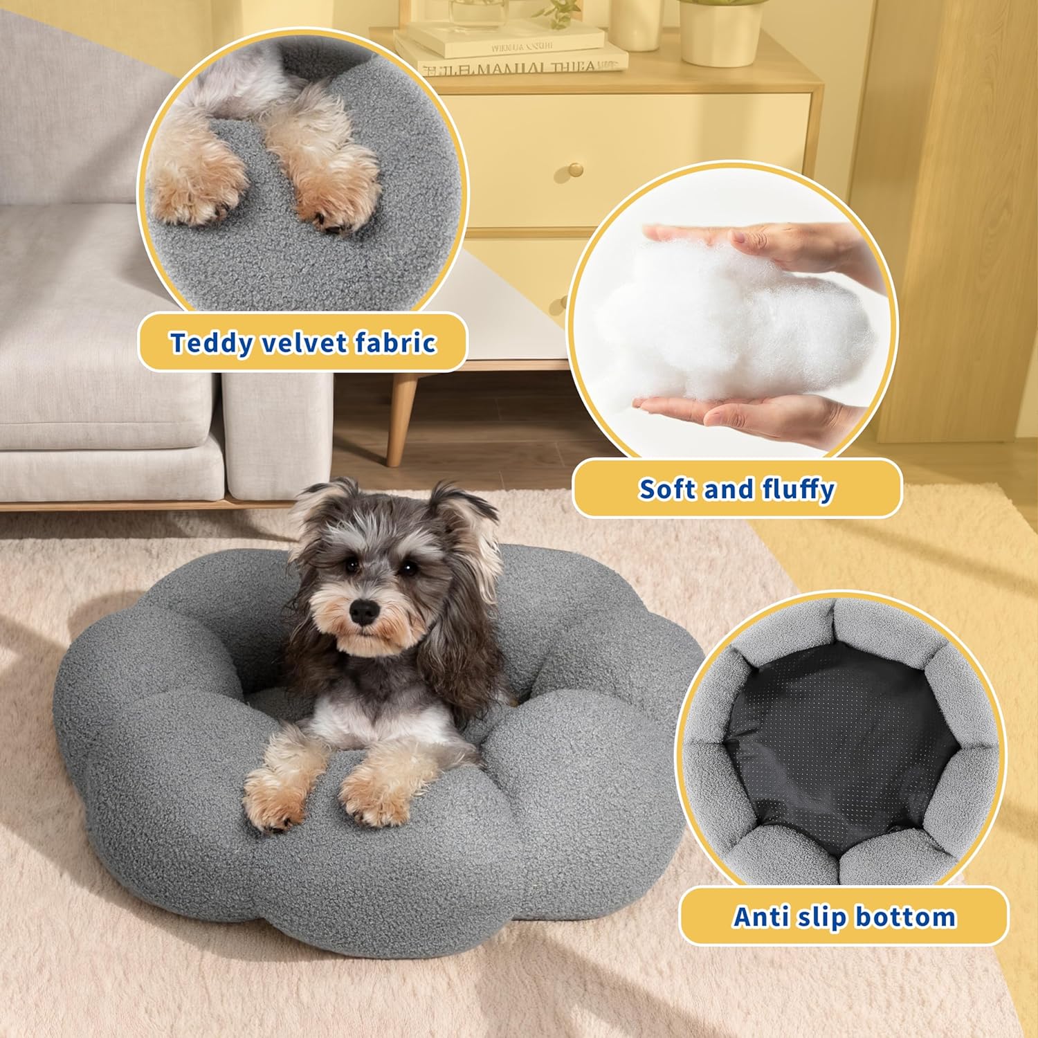 The Ultimate Comfort for Your Furry Friend: Calming Plush Round Donut Pet Bed