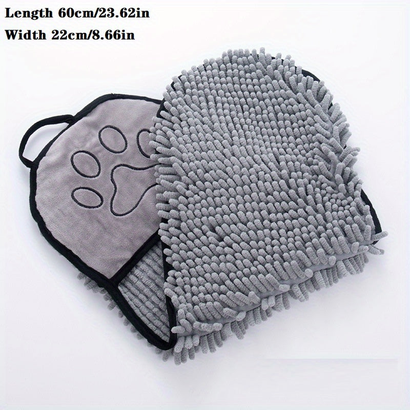 Microfiber Pet Bath Towel Quick Dry Absorbent With Hand Pockets