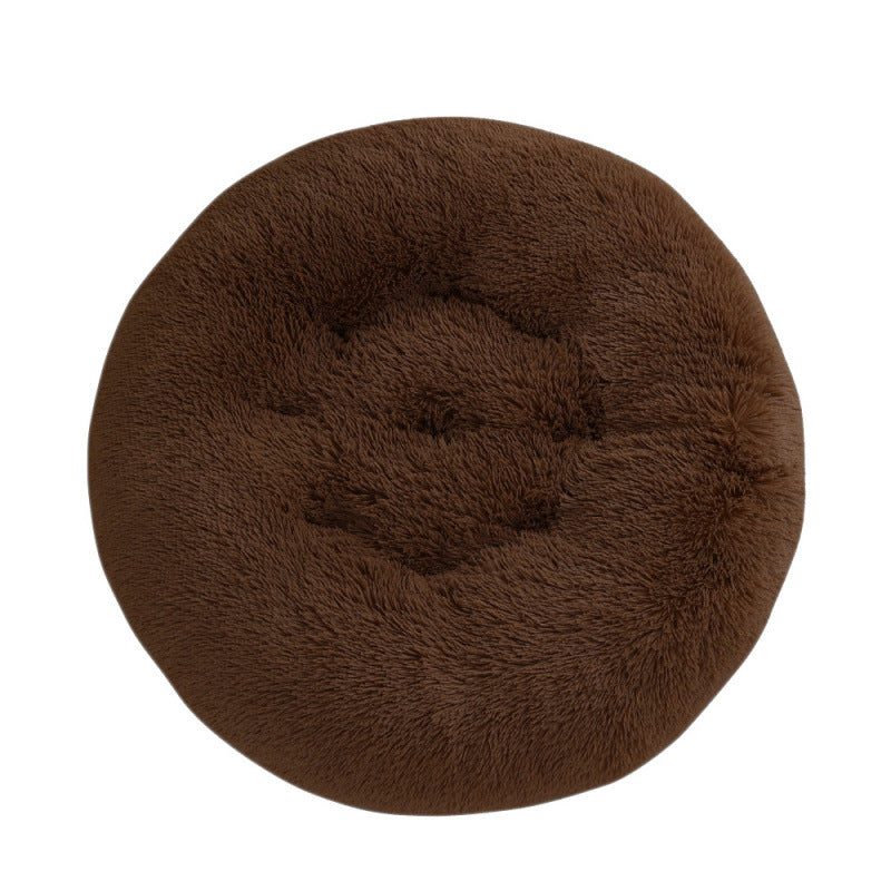 Round Plush Warm Pet Bed Mat For Comfortable Sleep