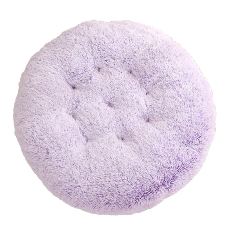 Round Plush Warm Pet Bed Mat For Comfortable Sleep
