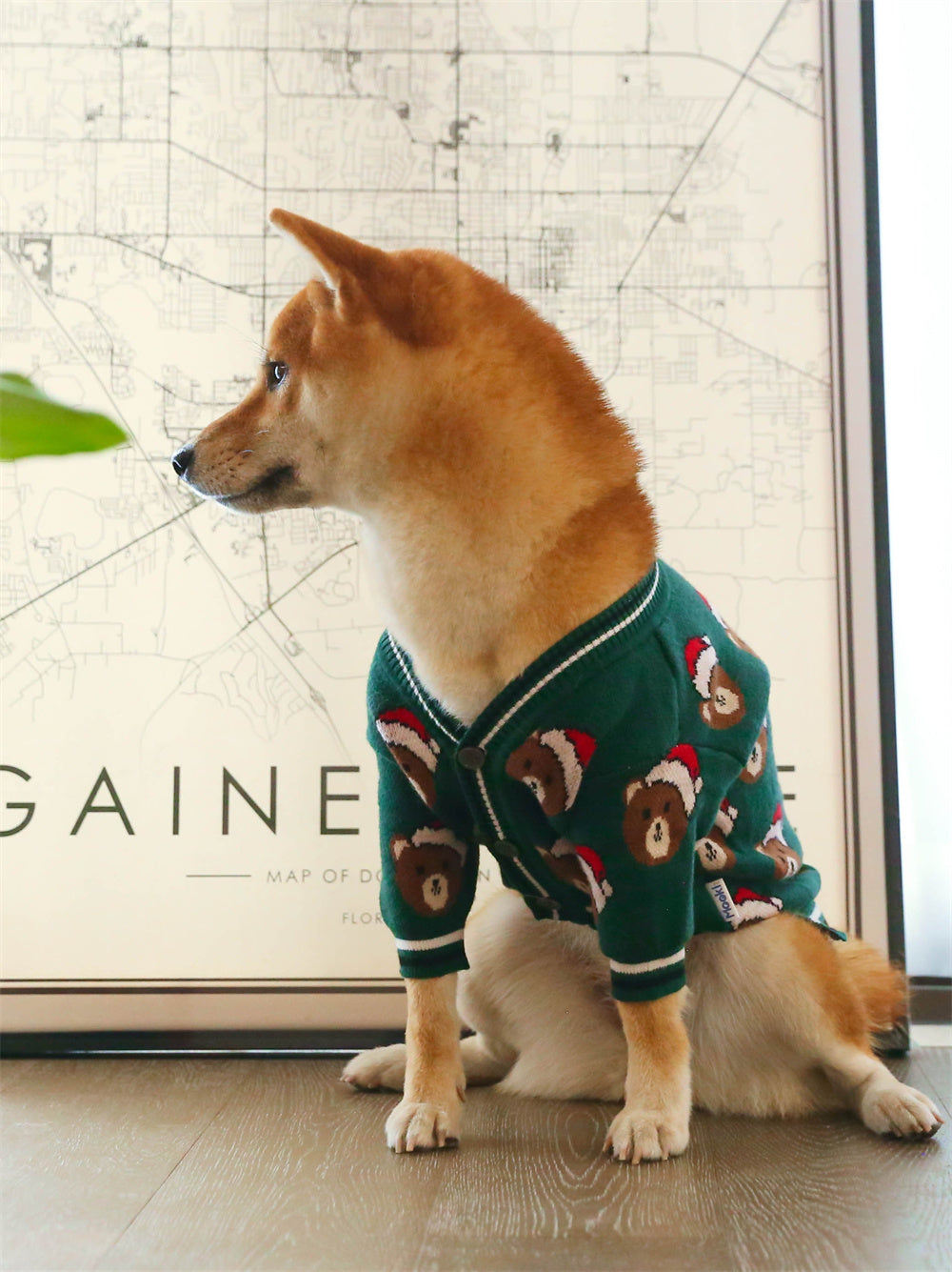 Festive Red New Year Pet Sweater Clothing