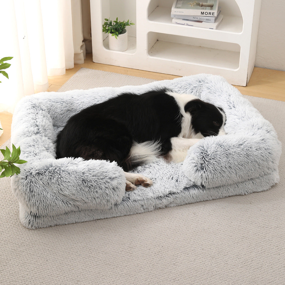 Plush Round Winter Pet Bed Soft Comfortable