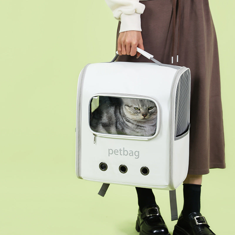 Large Capacity Portable Pet Backpack With Transparent Window
