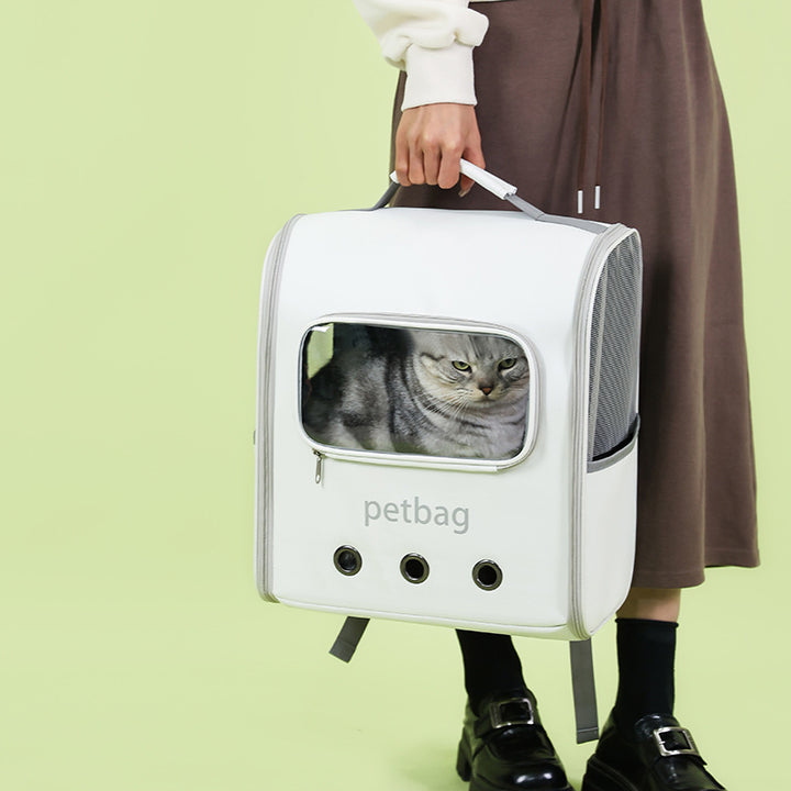Large Capacity Portable Pet Backpack With Transparent Window