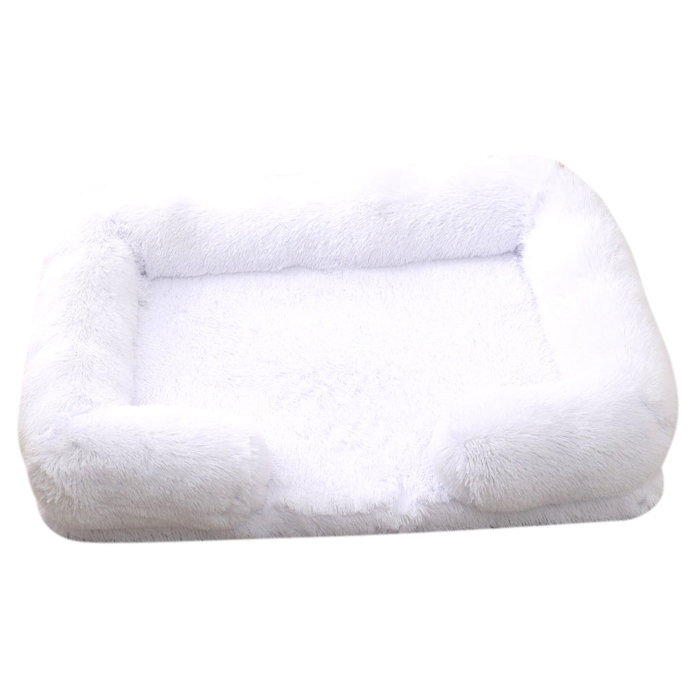 Plush Round Winter Pet Bed Soft Comfortable