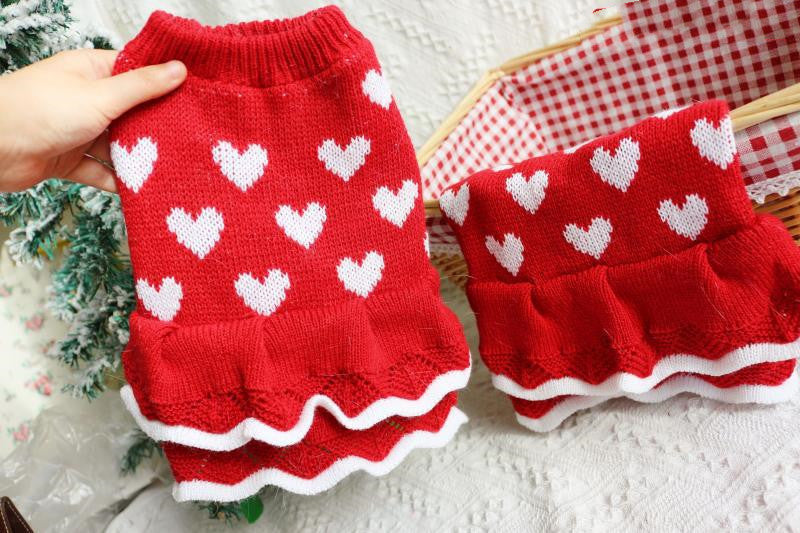 Festive Warm Pet Sweater Dress For New Year Celebration