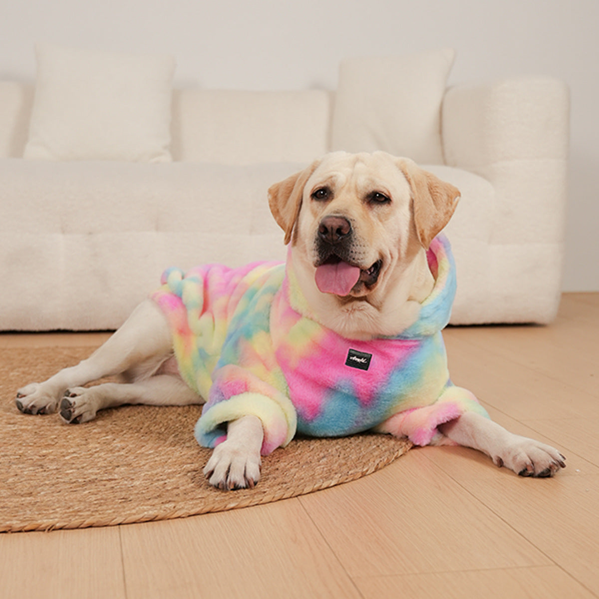 Tie Dyed Rainbow Pattern Pet Sweater Soft Warm Design