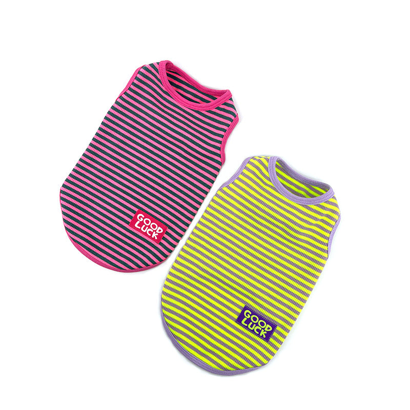 Cool Breathable Striped Pet Vest Clothing Lightweight Design