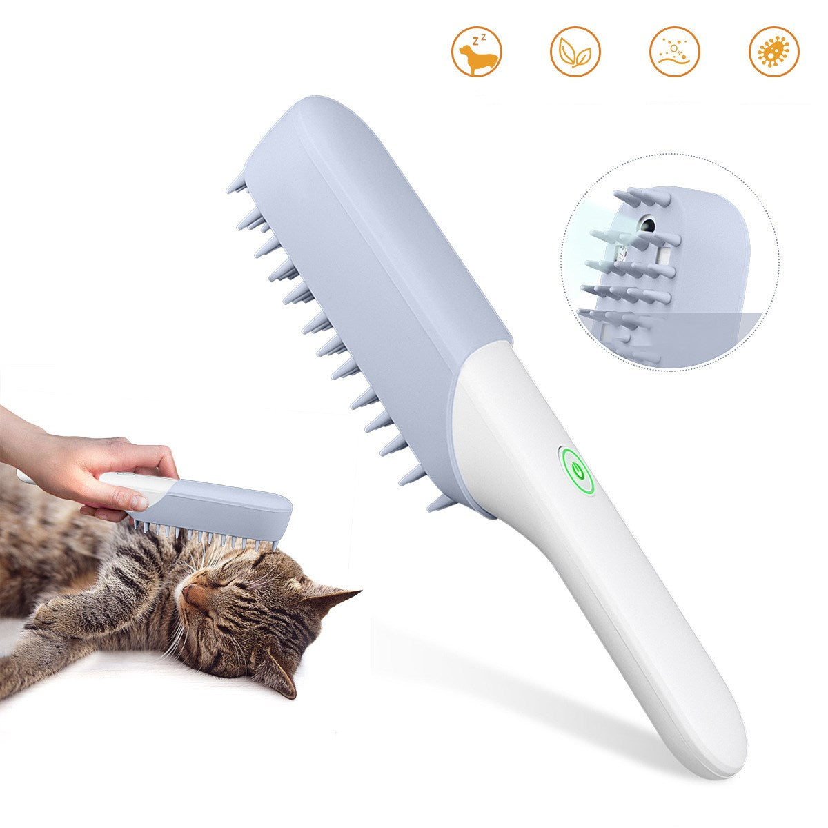 Pet Silicone Grooming Brush Massage Deodorizing Hair Removal Comb