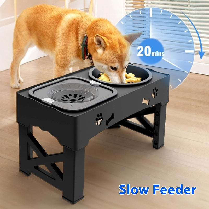 Stainless Steel Pet Feeder Double Bowl Elevated Feeding Station