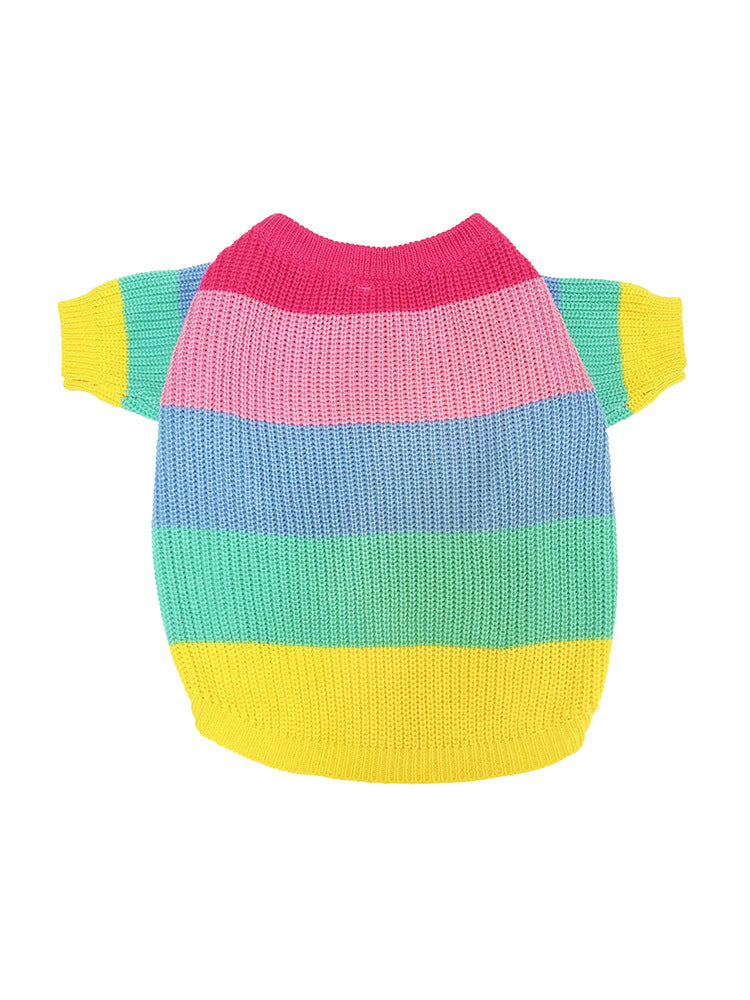 Rainbow Pet Sweater Colorful Soft Comfortable Design