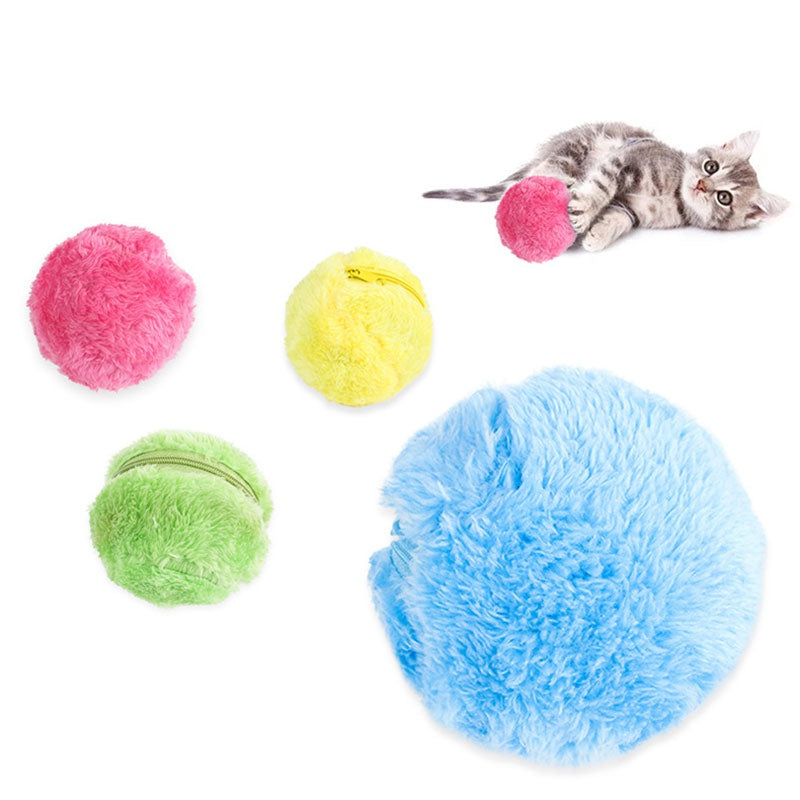 Automatic Interactive Rolling Ball Pet Toy For Play And Chew