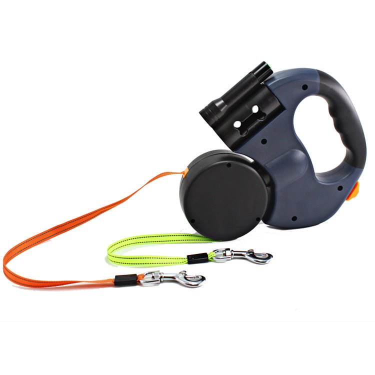 Dual-Headed Pet Leash with Flashlight