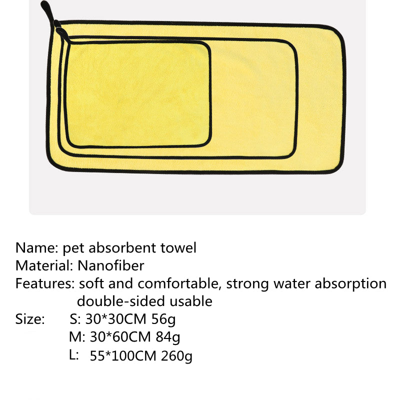 Absorbent Pet Bath Towel Multi-Size High Quality