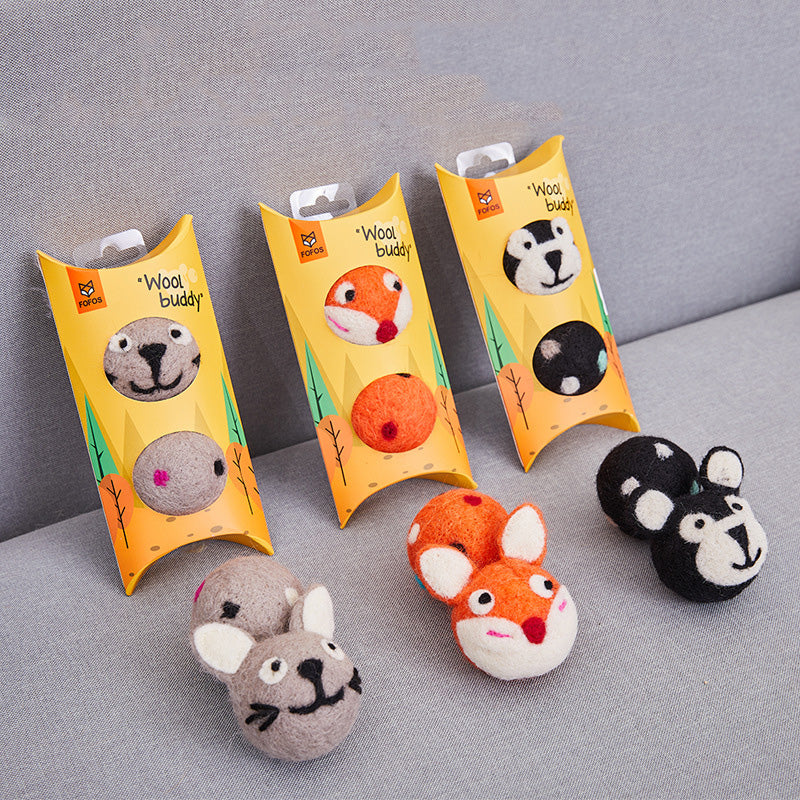 Colorful Felt Stretch Pet Ball Toy With Bell Sound