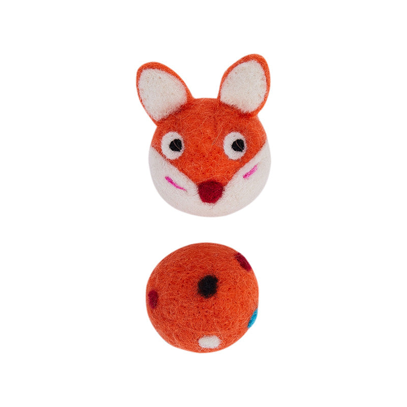 Colorful Felt Stretch Pet Ball Toy With Bell Sound