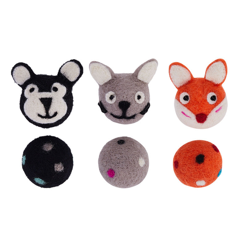 Colorful Felt Stretch Pet Ball Toy With Bell Sound