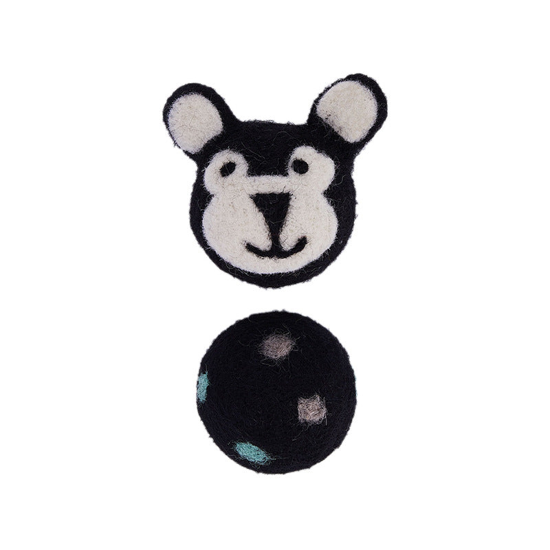 Colorful Felt Stretch Pet Ball Toy With Bell Sound