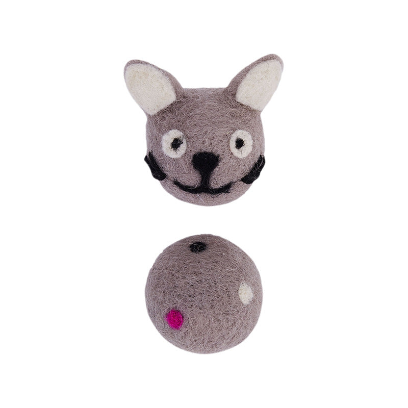 Colorful Felt Stretch Pet Ball Toy With Bell Sound