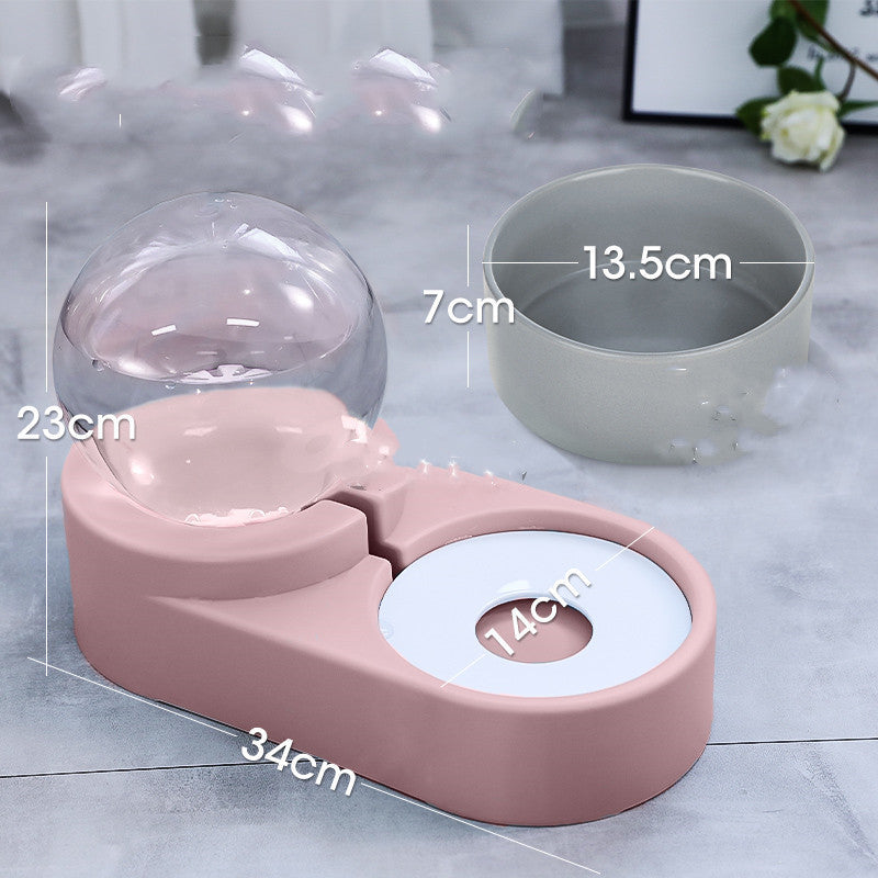 Bubble Ball 1.8L Automatic Pet Water and Food Fountain