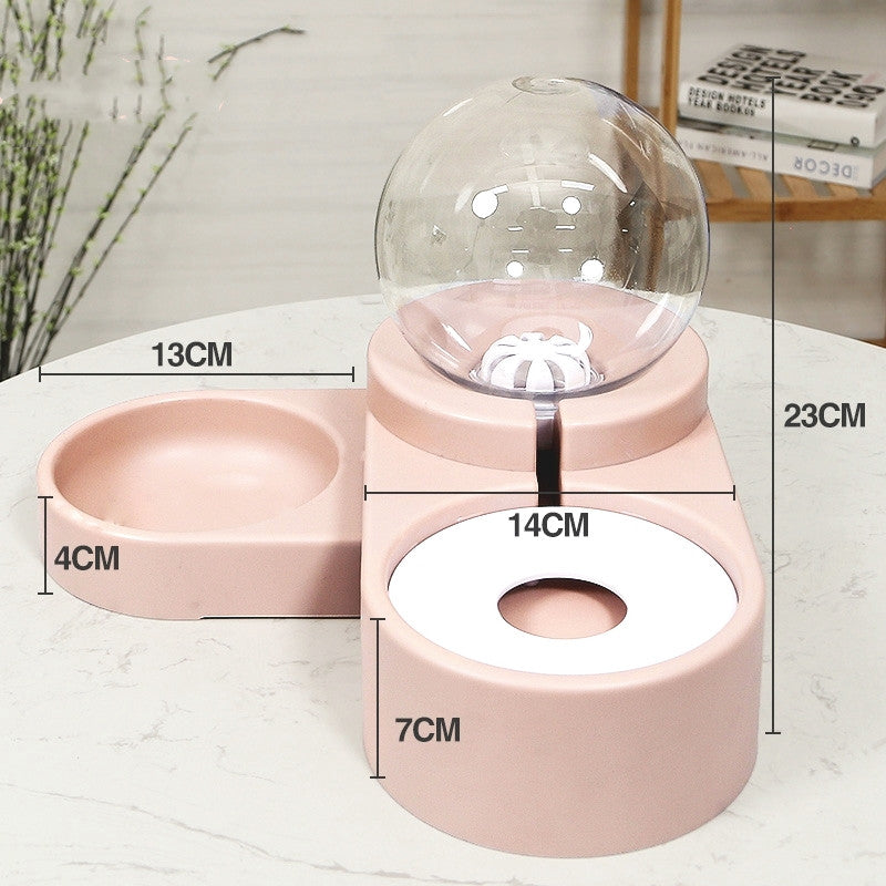 Bubble Ball 1.8L Automatic Pet Water and Food Fountain