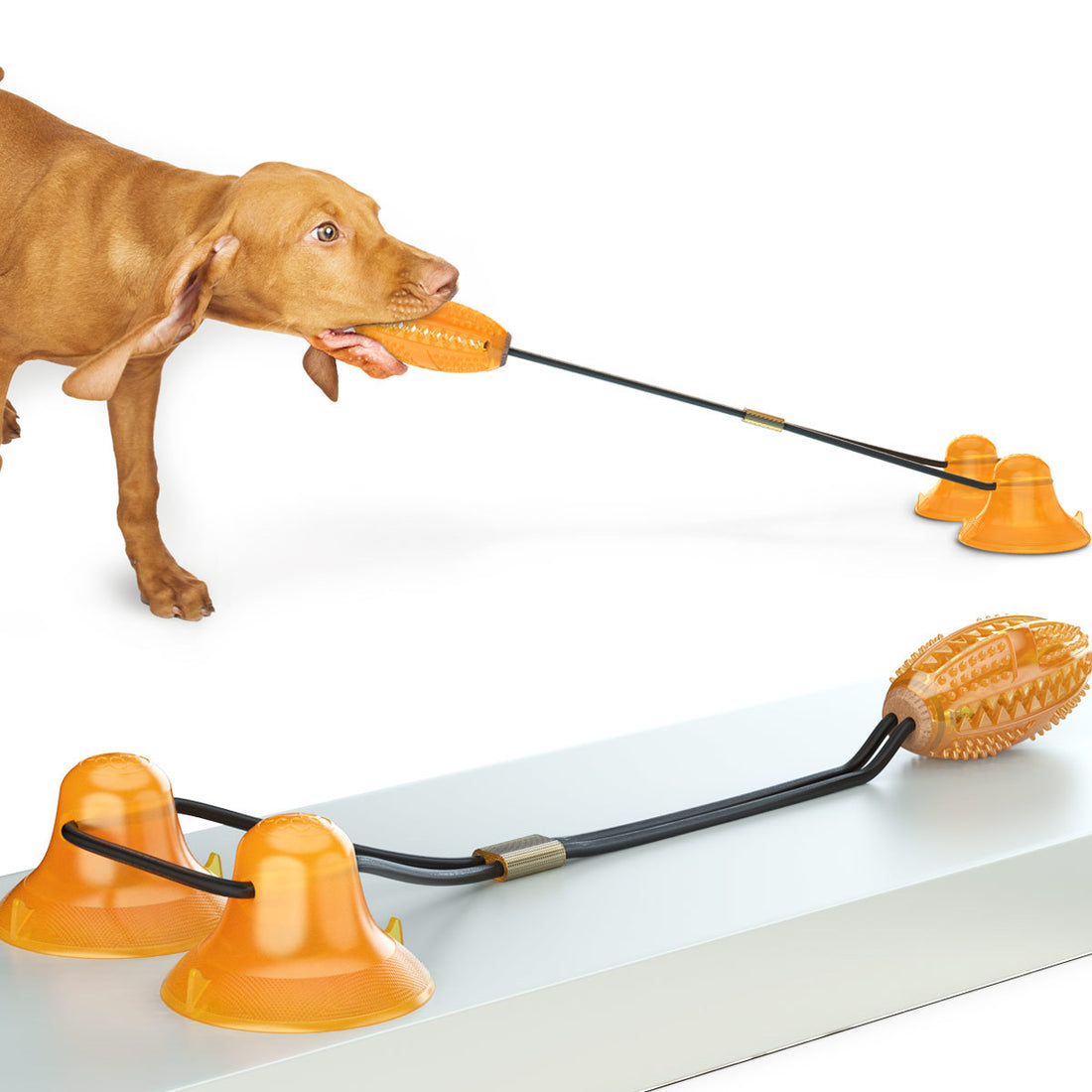 Multifunction Double Rope Ball Pet Toy For Tug And Chew