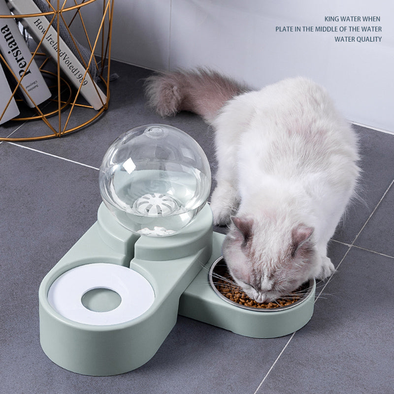 Bubble Ball 1.8L Automatic Pet Water and Food Fountain