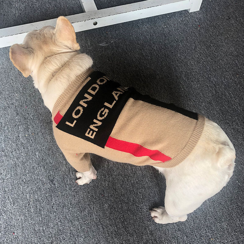British Check Crew Neck Pet Sweater Costume