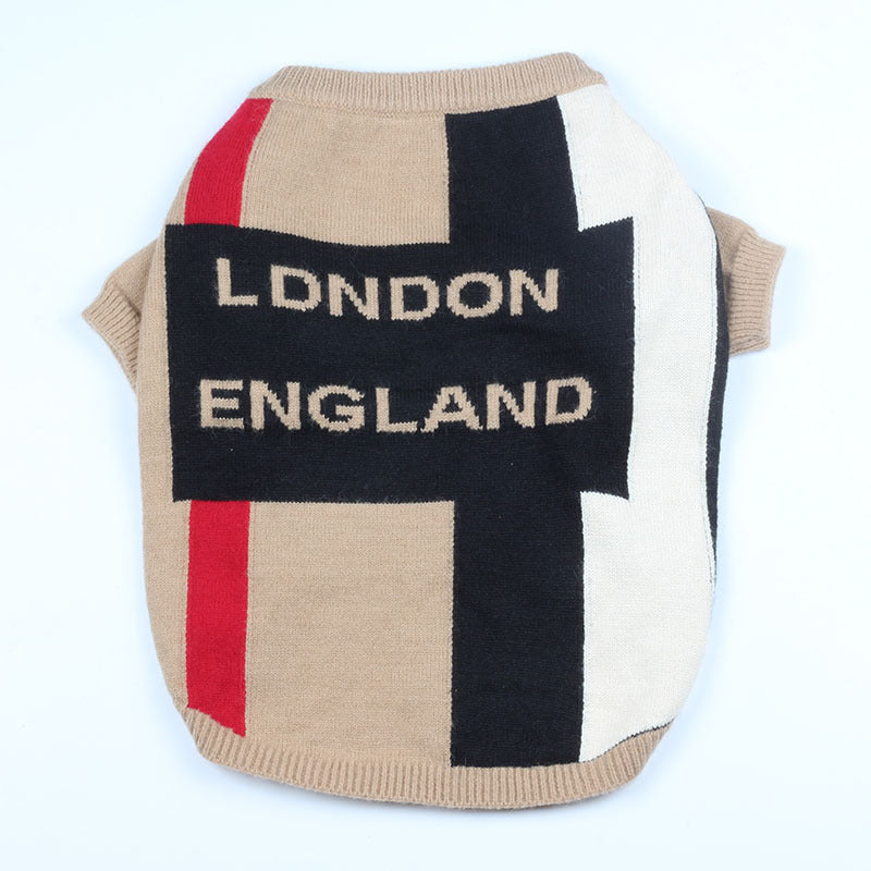 British Check Crew Neck Pet Sweater Costume