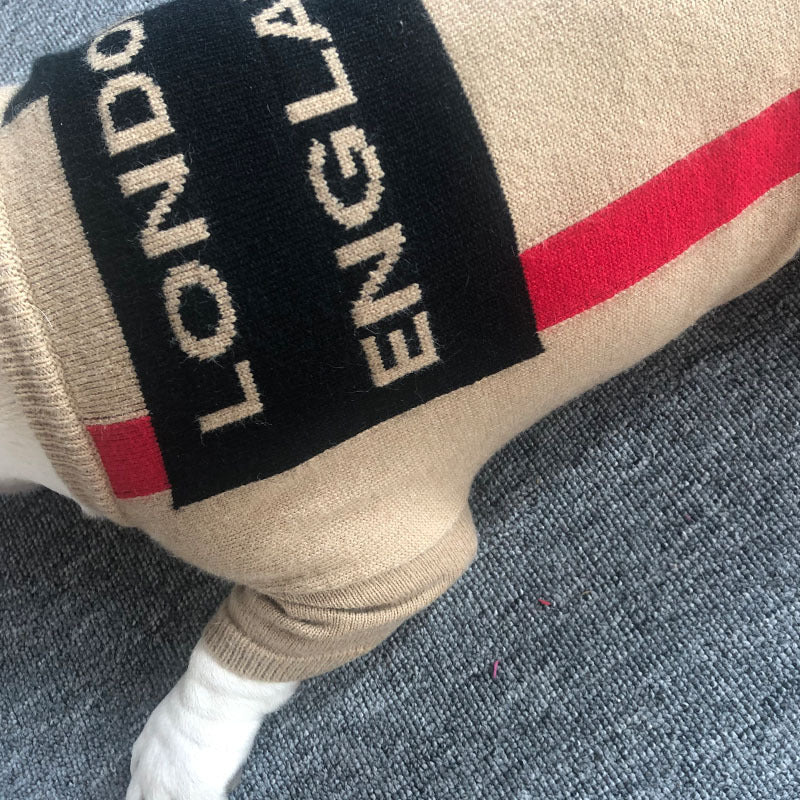 British Check Crew Neck Pet Sweater Costume