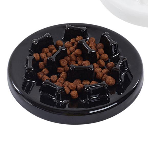 Tilted Solid Wood Double Pet Bowl