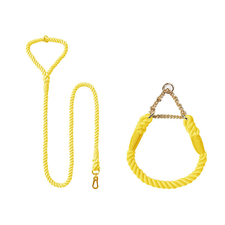 Woven Cotton Pet Leash And Collar Set