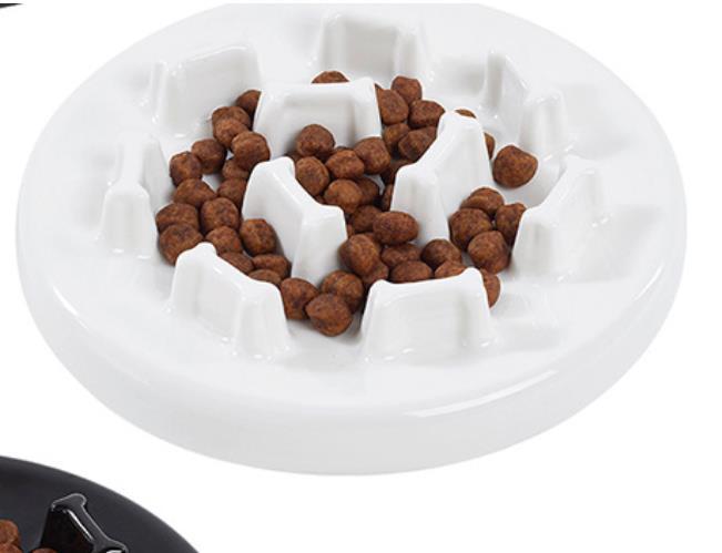 Tilted Solid Wood Double Pet Bowl