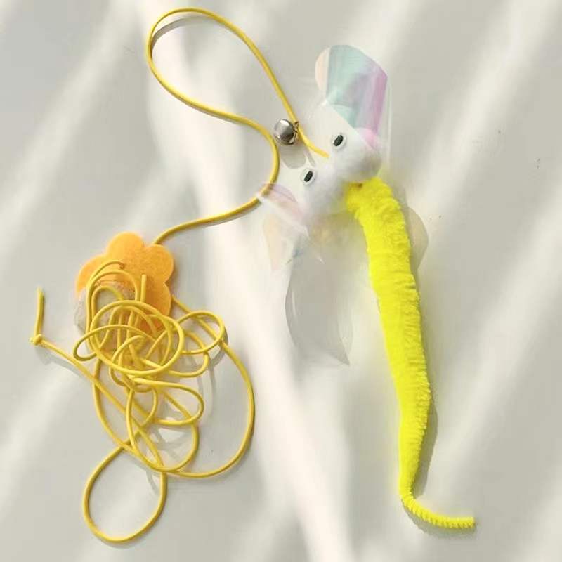 Interactive Telescopic Hanging Pet Toy With Rope And Mouse