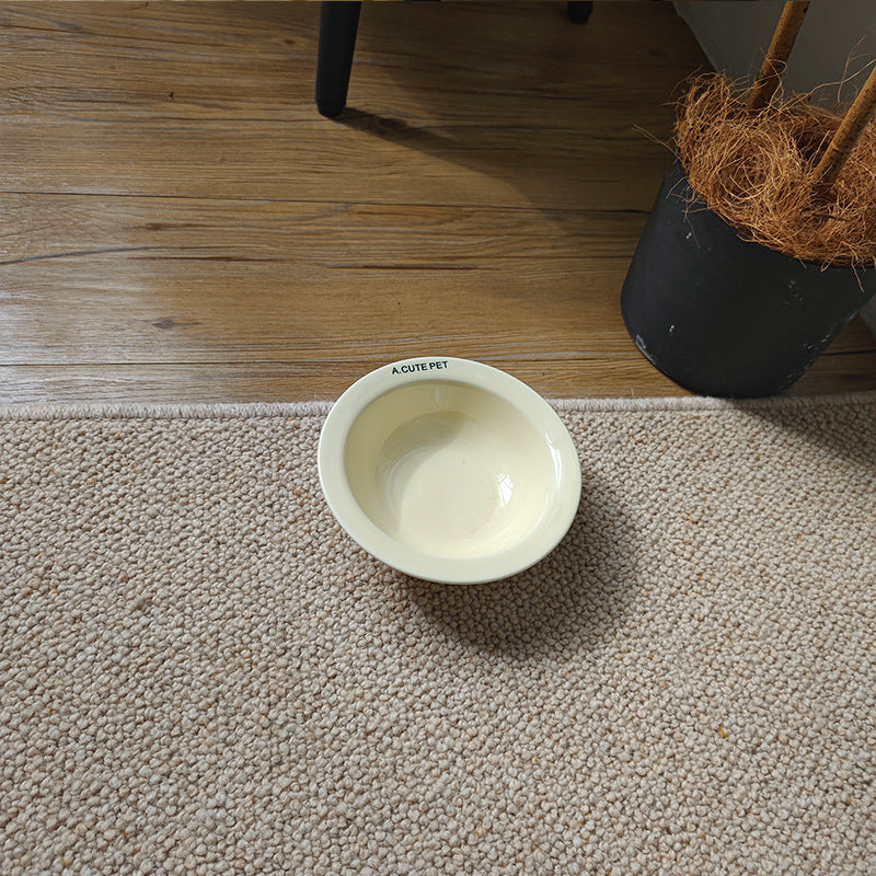 Ceramic Double Pet Bowl With Anti-Tip Elevated Stand