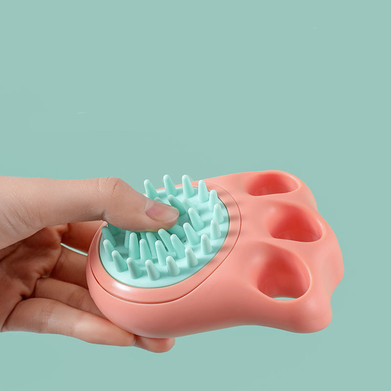Pet Bath Massage Brush Soft Grooming Comb Claw Cleaning Tool