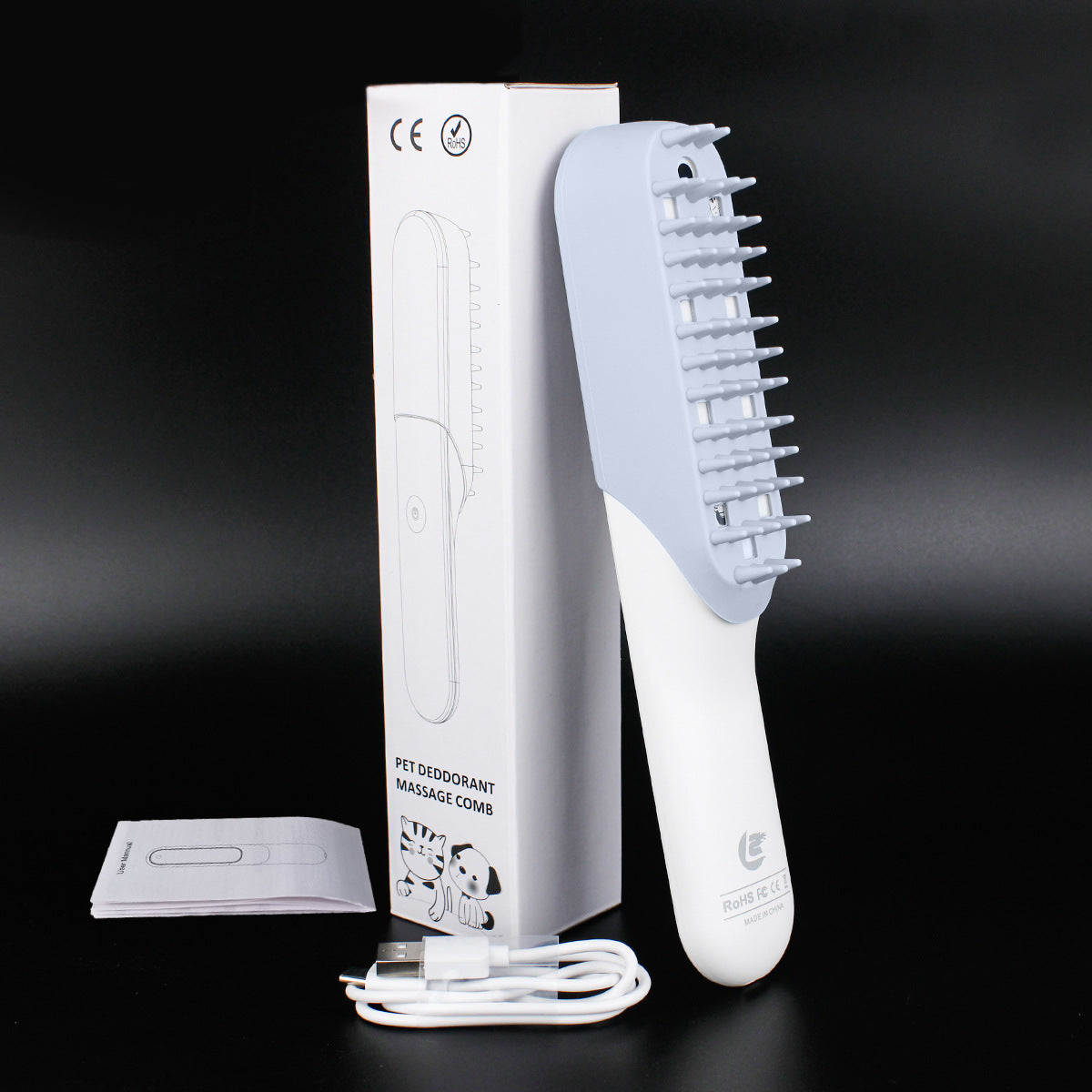 Pet Silicone Grooming Brush Massage Deodorizing Hair Removal Comb