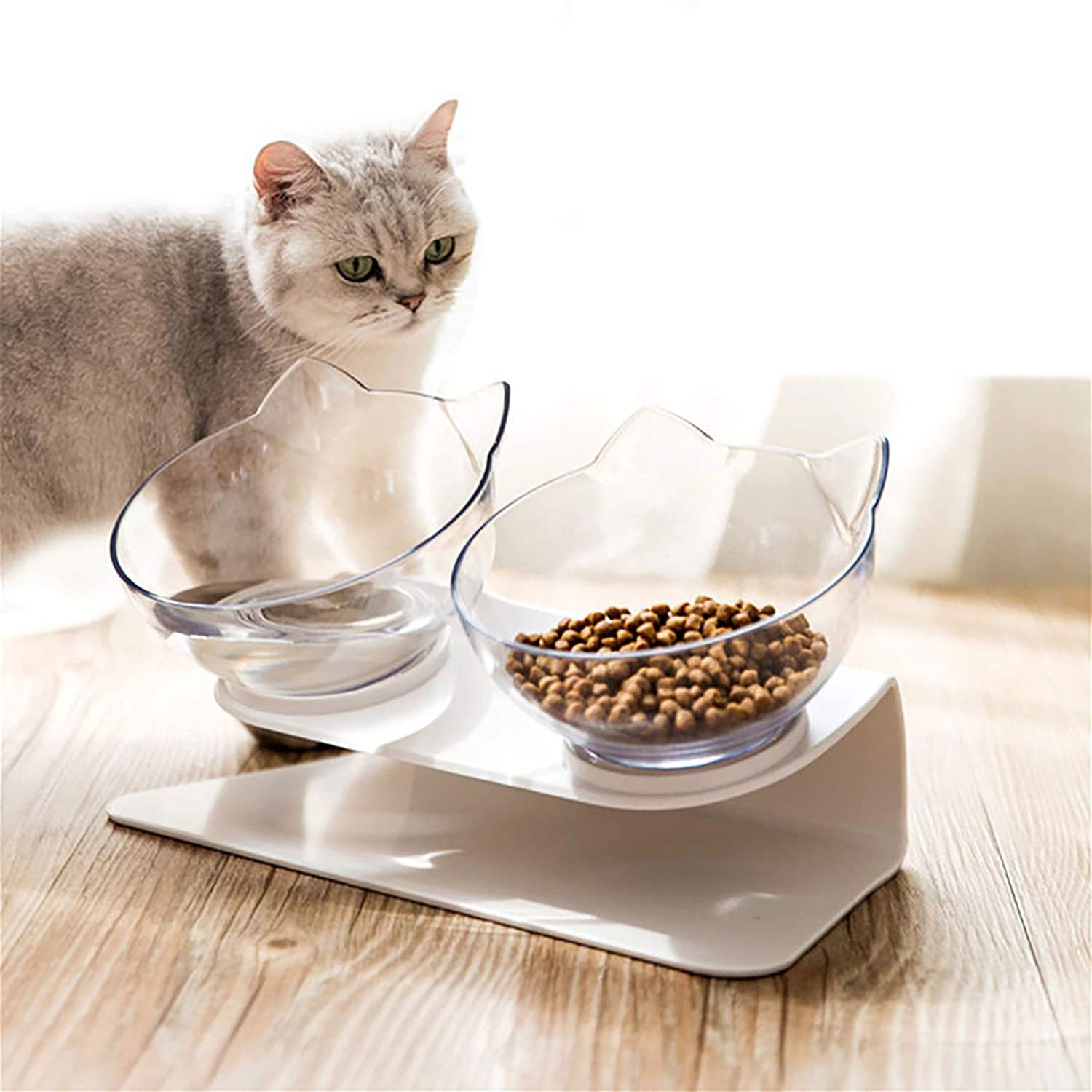Non-Slip Double Raised Pet Food Bowl Stand