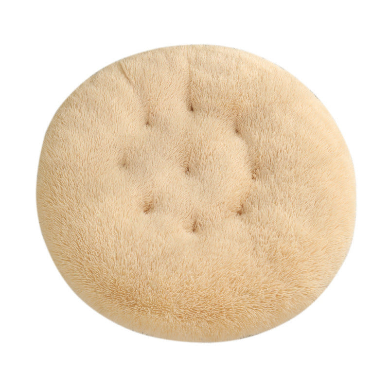 Round Plush Warm Pet Bed Mat For Comfortable Sleep