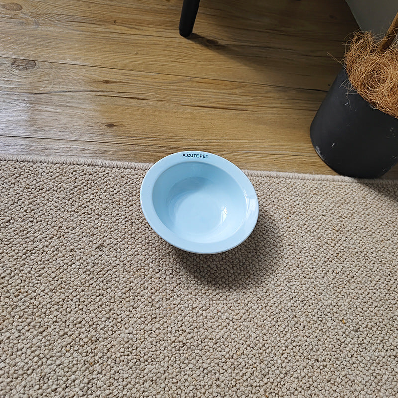 Ceramic Double Pet Bowl With Anti-Tip Elevated Stand