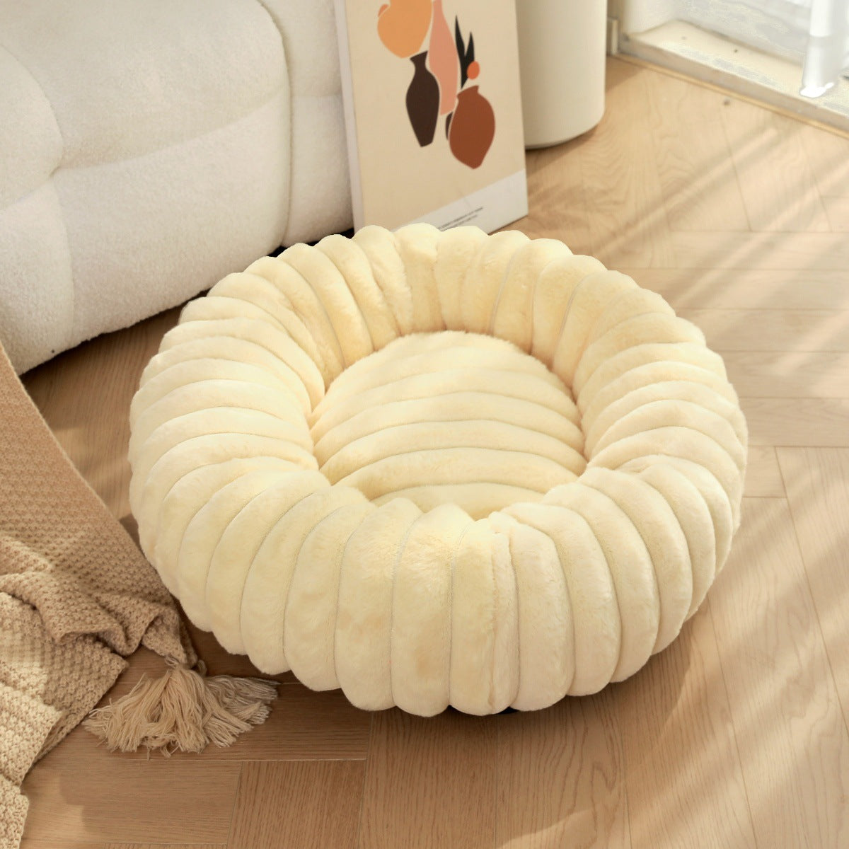 High Weight Plush Pet Nest Round Warm Winter Bed