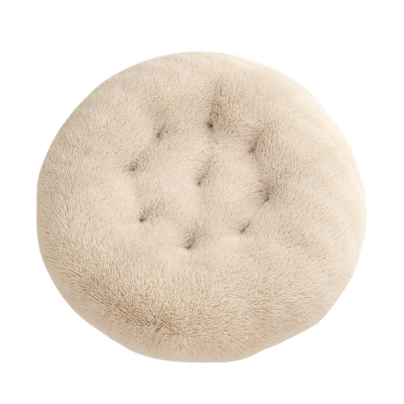 Round Plush Warm Pet Bed Mat For Comfortable Sleep