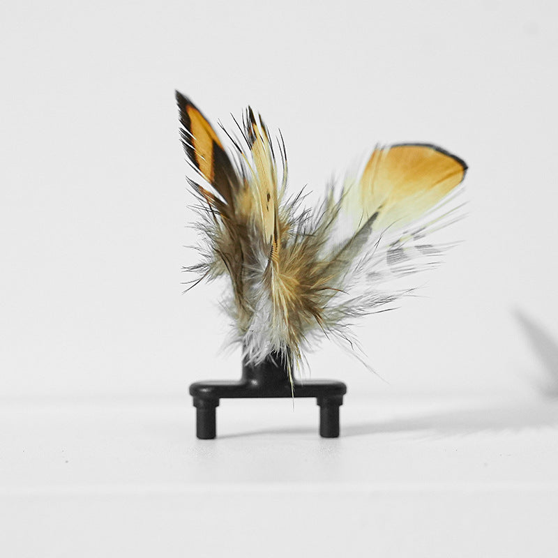 Electric Interactive Pet Toy With Random Moving Feather Teaser