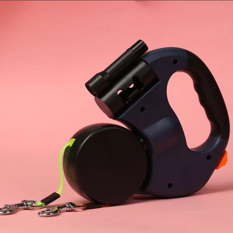 Dual-Headed Pet Leash with Flashlight