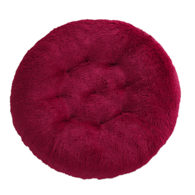 Round Plush Warm Pet Bed Mat For Comfortable Sleep