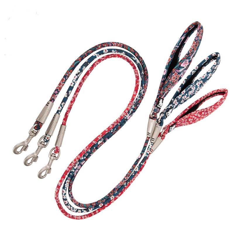 Outdoor Floral Round Handheld Rope Pet Leash
