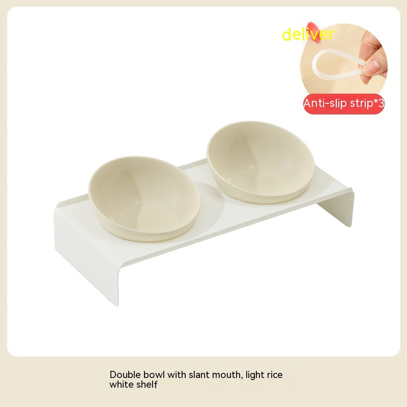 Ceramic Beveled Pet Food Bowl