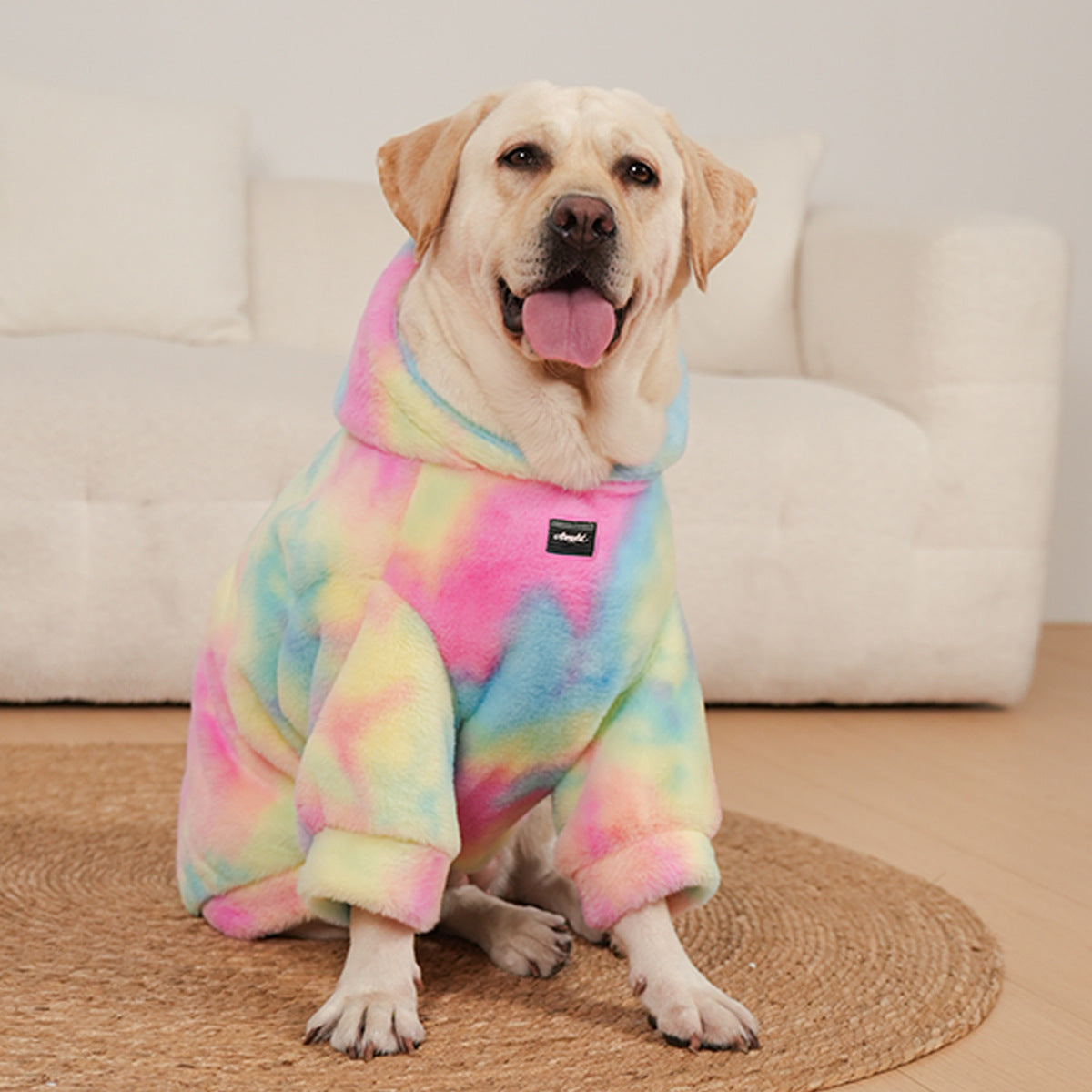 Tie Dyed Rainbow Pattern Pet Sweater Soft Warm Design