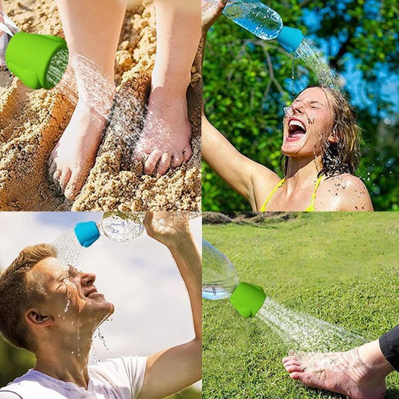 Pet Bath Sprayer Portable Silicone Shower Head Water Bottle Nozzle