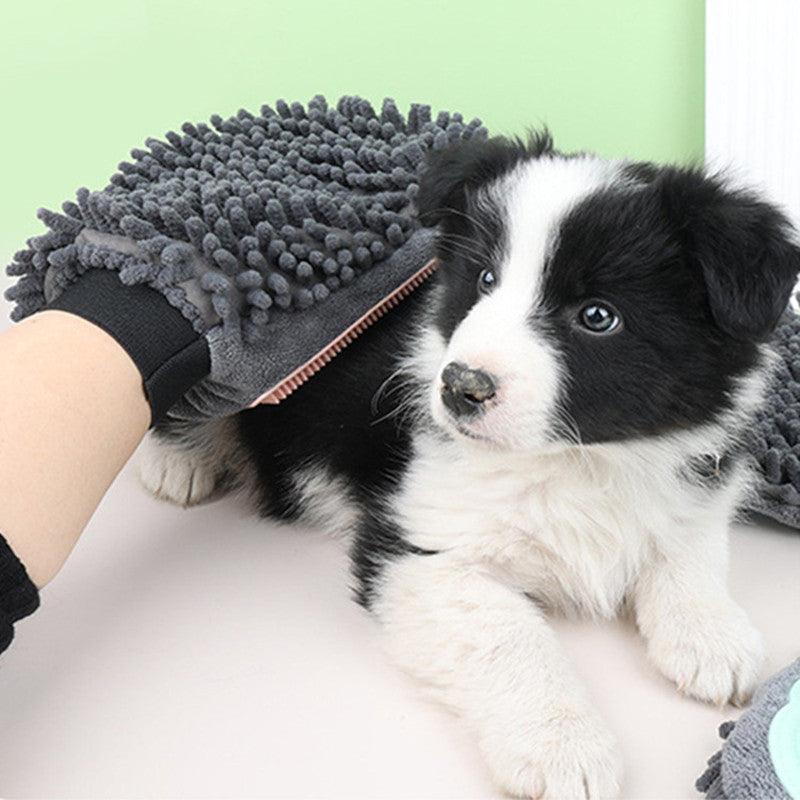 2-in-1 Pet Grooming Glove Bath Brush Massage Tool